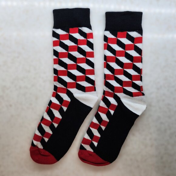 *Free with Purchase* Black,White & Red Unigender Fashion Socks - Picture 1 of 4